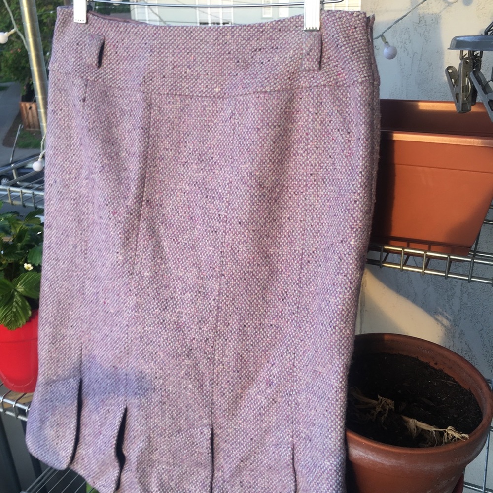 Purple tweed 60s Mad Men mini pencil skirt